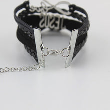 (10 Pieces/Lot) Infinity Love Cheer Mom Bracelets Cheer Charm Handmade Rope
