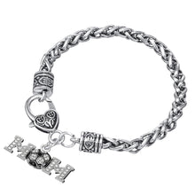 Skyrim Vintage crystal enamel soccer ball mom bracelet on 6mm wheat link ch