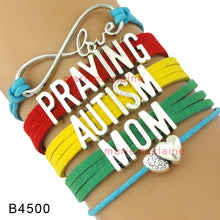(10 PCS/lot) Infinity Love Autism Awareness Bracelets Praying Autism Mom He