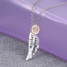 Mother's Day Gift for Mom Charms Wing Necklace Engraved ''Mother Daughter''