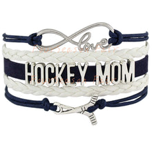 (10 PCS/lot) Custom Infinity Love Hockey Mom Bracelets Wrap Braided Bracele
