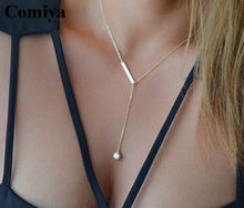 Comiya 2017 Fashion Thin New Plated Simple Link Chain Necklace One Big Crys