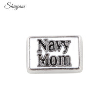 20pcs/lot Wholeslae Alphabet Navy Mom Charms Zinc Alloy Word Floating Locke