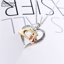 Beautiful Sparkle "Mother and Child's Hands" Pendant and Necklace Heart Nec