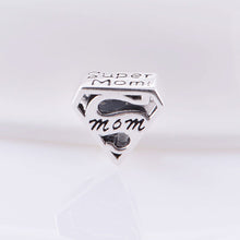 2pcs/lot Super mom 925 sterling silver charms for jewelry making best diy g