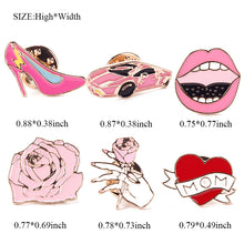 Creative Cute Cartoons Car Mom Love Heart Rose Flower High Heel Shoes Lip B