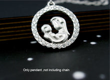 Wholesale 100% Real Pure 925 Sterling Silver Mother hold Baby Pendant Gift