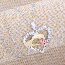 Yinian Mother Baby Heart Pendant Mom Daughter Son Child Family Love Cubic Z
