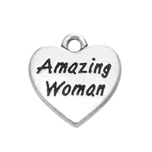 Skyrim Proud Mom & Blessed & Amazing Woman Heart Charm Fashion Diy Jewelry
