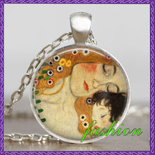 Mother child gustav klimt necklace Mother and child jewelry mothers day gif