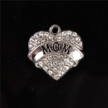 Multi Color New Arrival Love Heart MOM Crystal Charms Pendant For DIY Neckl