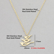 Cute Mom Baby Sparrow Bird Necklace for Women Stainless Steel Gold Silver S