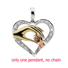 AZIZ BEKKAOUI 100% Real Pure Sterling Silver Mother and Child hand in hand