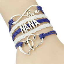Infinity love mom grandma bracelet heart feet charm Bracelet for women Leat