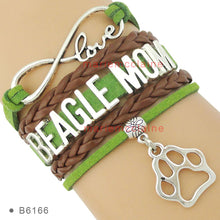 (10 PCS/lot)Infinity Love Beagle Mom Leather Wrap Bracelets Multilayer Dog