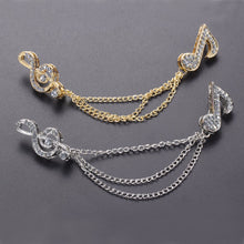 ElegantRose 2017 Fashion Gold/Silver Color Rhinestones Alloy Note Pin Brooc
