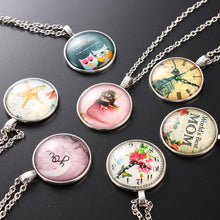 women long chain necklaces&pendants silver letters glass choker jewelery ac