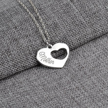2 Pcs Family Jewelry Heart Couple Pendant Necklaces Danghter Mother Love Ne