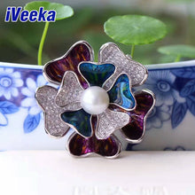 iVeeka Freshwater Pearls Brooches Silver Jewelry Flower Brooches for Mom Wi
