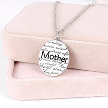 Hot Mother's Day Gift Pendant Necklace Engraved "Mother" Necklace Oval Shap