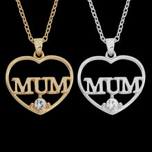 Best Gifts For Mother'Day Heart Hollow MUM Crystal Pendant Necklace Everlas