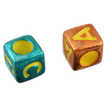MJARTORIA 300PCs Random Mixed Colorful Alphabet Square Acrylic Beads For Je