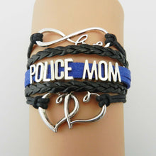 Drop Shipping Infinity Love Police Mom Bracelet Double Heart Charm Handmade