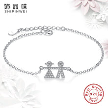 Shipinwei New Mom Bracelet 925 Sterling Silver Link Chain Bracelets For Dau