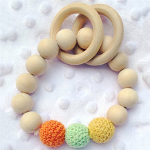 Baby Newborn Kids Teething Chewie Natural Round Wood Bracelet Mom Wooden Te