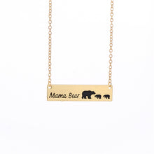 2017 Hot sale Mama Bear Simple Bar Necklace Mom Gift Mother's Day Birthday