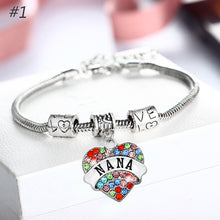 Family Member Mom Sister Daughter Bracelet Love Heart Shape Beads Crystal R