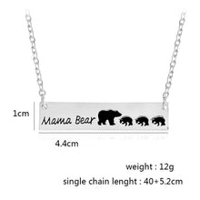 Jisensp Mama Bear Tag Engraved Animal Pendant Necklace Women Mother Kids Lo
