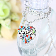 Bespmosp Charm Colorful Family Mom NANA Sis Heart Crystal Pendant Necklace