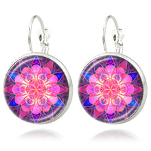Silver Classic Lotus Mandala Jewelry Earring Nail Henna Om Symbol Zen Buddh