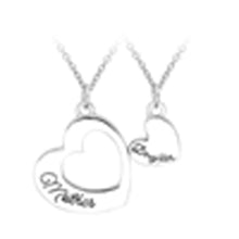 2PC/Set Mother Heart Daughter silver Necklaces Family Gifts For Mom Women J