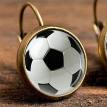 Soccer Ball Earrings Personalized Glass Soccer Football Dangle Earrings Spo