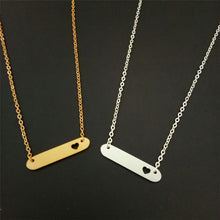 Minimal Bar With Heart Collar Necklace Women Boho Jewelry Stainless Steel G
