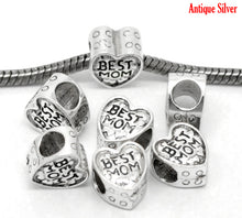 DoreenBeads 20PCs antique silver "BEST MOM" European Charm Beads 11x10mm(3/