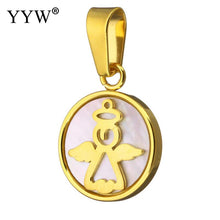 YYW Women Mom Baby Gold color Stainless Steel Pendants Ladies Jewelry White