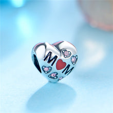 I Love MoM Pinky Stone around Bead  fit Essence Charms 925 sterling silver