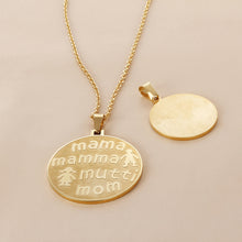 Mother's Day gift letter mama mom round pendant necklace and stud earrings