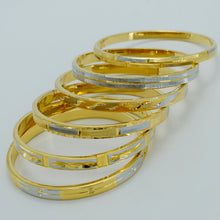 Anniyo One Piece,Diameter 6.1cm,Can Open,Two Tone Bangle Women Jewelry Arab