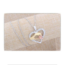 Yinian Mother Baby Heart Pendant Mom Daughter Son Child Family Love Cubic Z