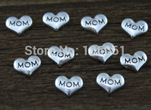 Vintage Silver Mom Heart Alloy Floating Charms DIY For Floating Locket 30mm