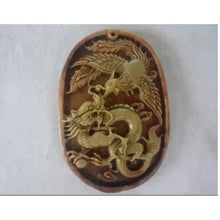 zipaoyu Hand Carved Chinese Dragon Phoenix Lucky Amulet Pendant Free chain
