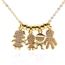 Hot 3 Colors Stainless Steel Family Necklaces Jewelry Love Father Mom Son D