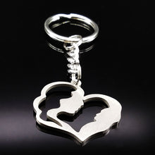 Mom Kid Stainless Steel Keyring Keychain Keyholder Silver Color Key Chain B