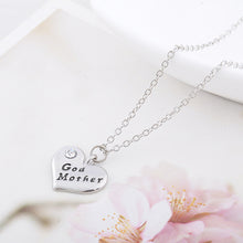 Cute Mom God Mother Heart Charm Necklace From Son Daughter Silver Plated Sp