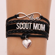 Infinity Love Scout Mom Bracelet & bangles Heart charm leather braided wris