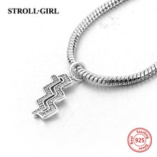 925 Sterling Silver 12 Constellation Symbol Clear CZ Charms Beads  Fit Pand